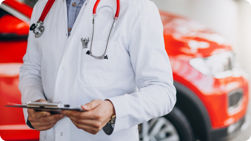 Vehicle owner reviewing motor insurance documents
