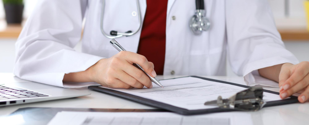 Doctor reviewing professional indemnity cover
