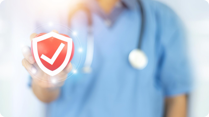 Doctor reviewing term insurance documents